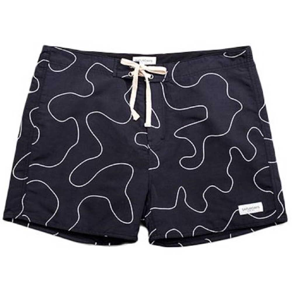 Saturdays New York City Black and White Artistic Board Shorts
